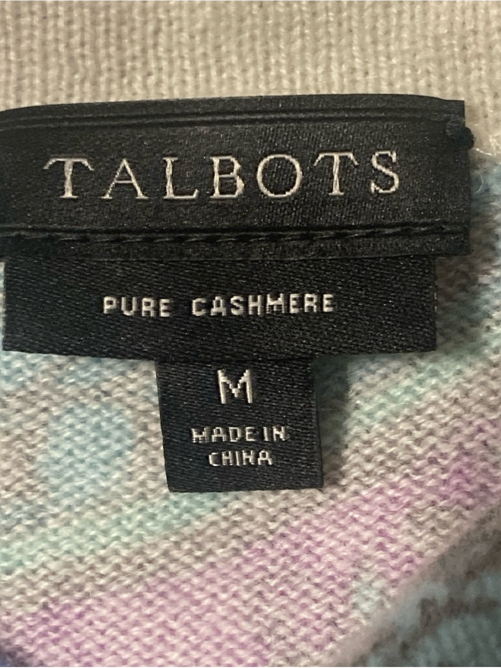 Talbots women’s Sz medium Audrey 100% cashmere paisley sweater 3/4 sleeves - Picture 3 of 6